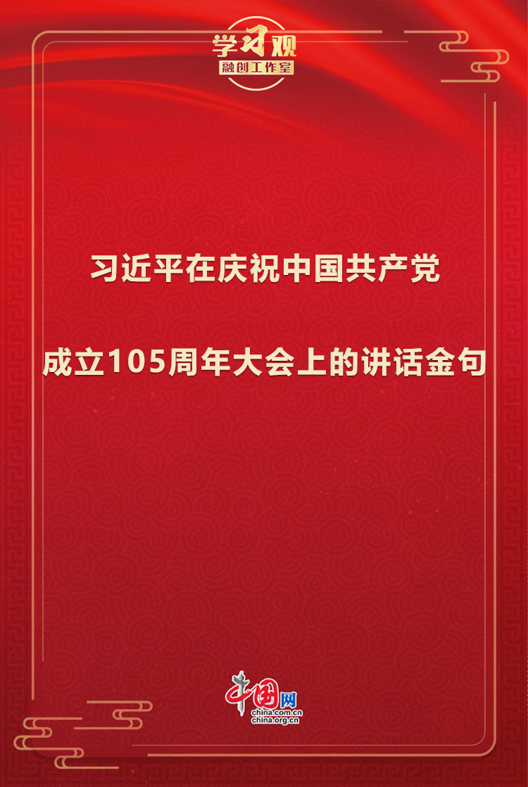 学习观丨习近平在庆祝中国共产党成立105周年大会上的讲话金句 - 神州学人网