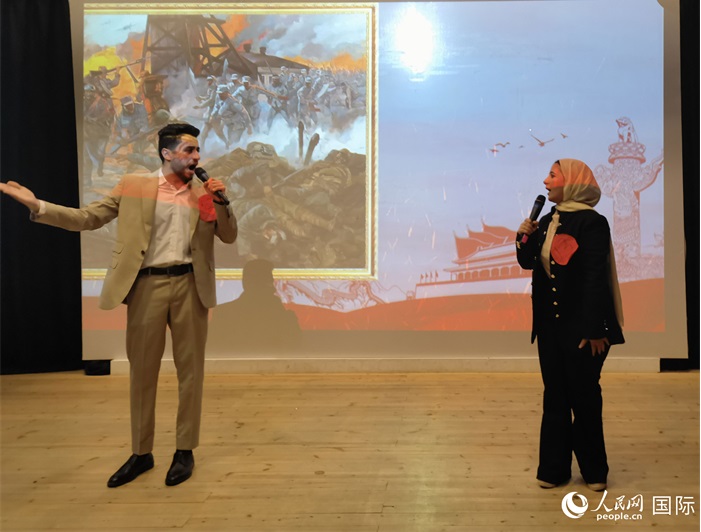 第十五届埃及大学生中文诗词朗诵表演大赛现场。人民网记者 沈小晓摄